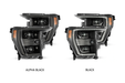 AlphaRex Pro Halogen Headlights: Ford F-150 (21+) - Alpha Black (Set) (SKU: 880294)