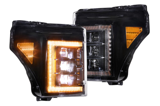 Morimoto XB LED Headlights: Ford Super Duty (11-16) (Pair / Amber DRL) (SKU: LF505-A-ASM)