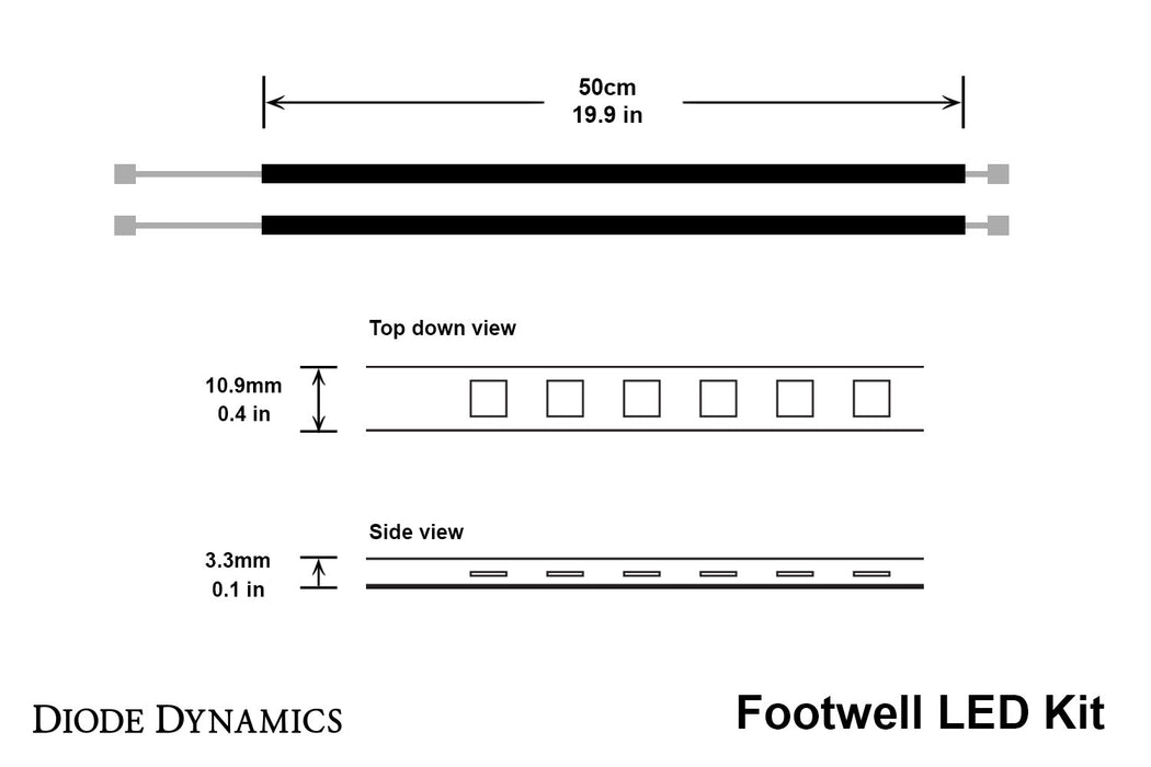 Blue LED Footwell Kit Diode Dynamics (Kit)
