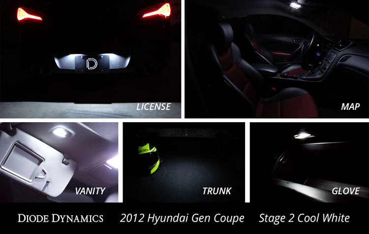 Hyundai Genesis Interior Light Kit 10-16 Hyundai Genesis Coupe Stage 2 Diode Dynamics (Kit)