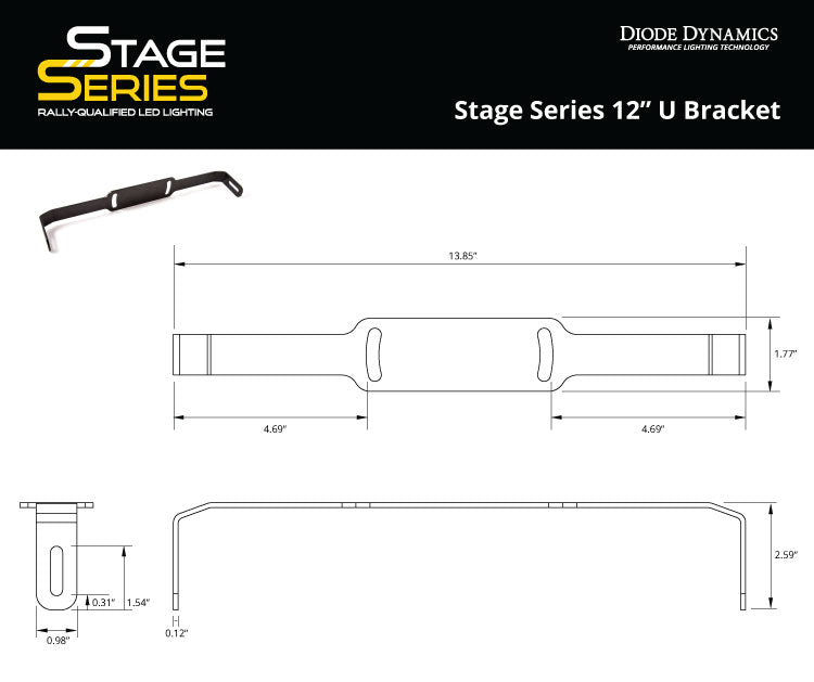 Stage Series 12 Inch U Bracket Diode Dynamics  (Pair)