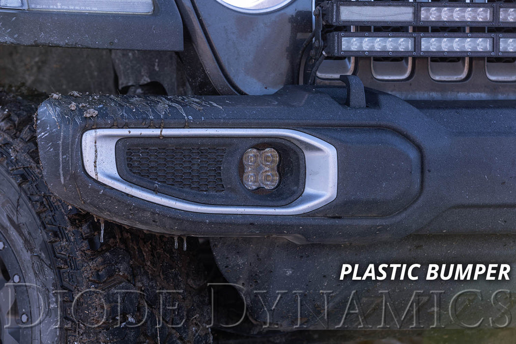 SS3 LED Fog Light Kit for 18-20 Jeep JL Wrangler Rubicon Yellow SAE/DOT Fog Pro (Steel Bumper) (Pair)