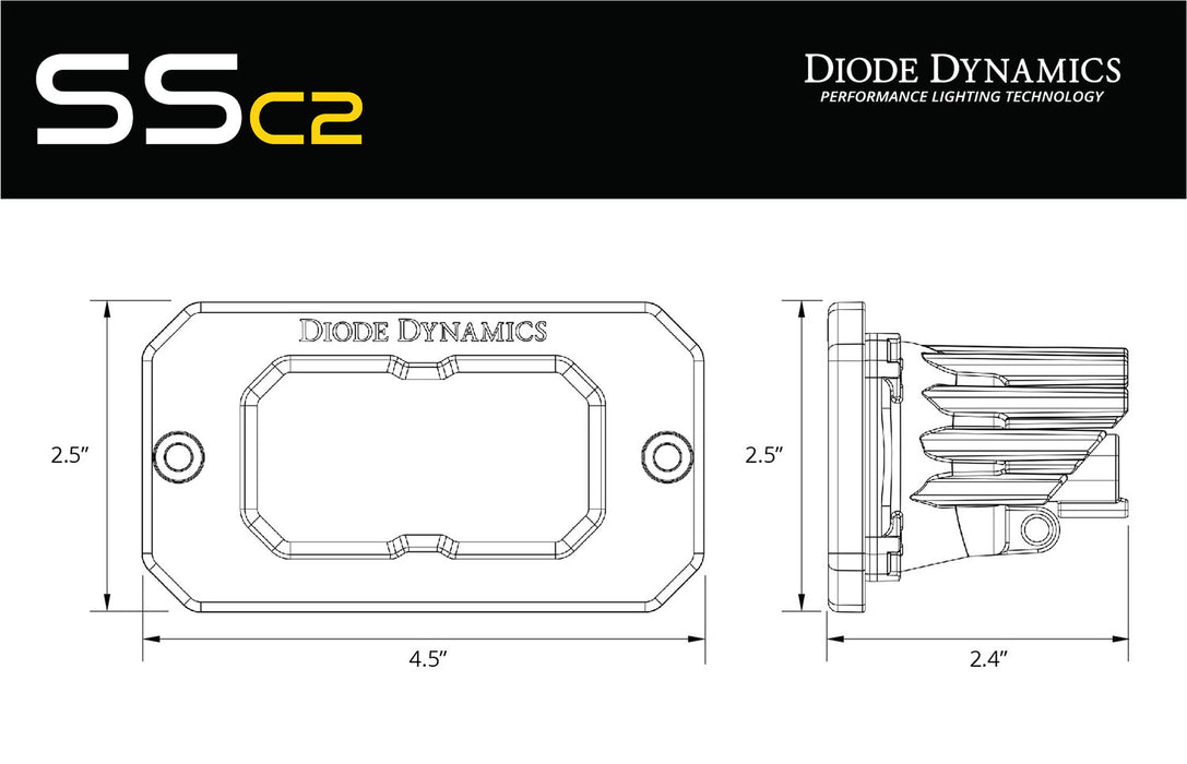 Diode Dynamics Flush Mount Yellow SSC2 Led Pod (Single)