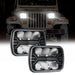 (2pcs/set) 7x6 Inch LED Rectangular Headlights with DRL for Jeep Wrangler YJ XJ MJ Ford Savana