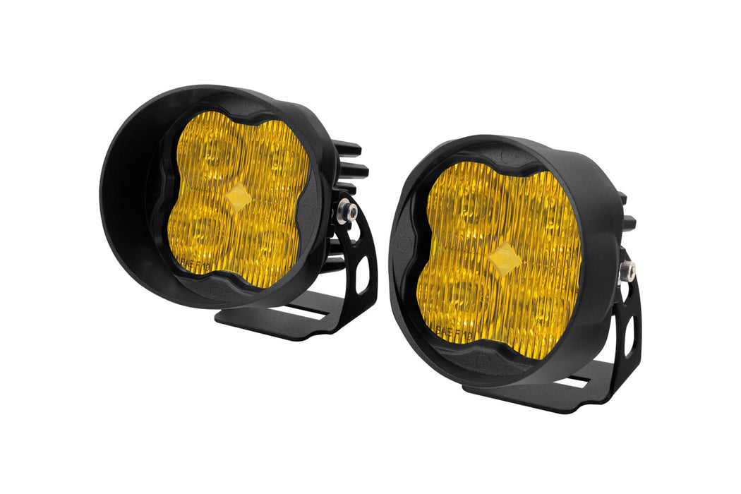 Diode Dynamics Angled SS3 LED Pod w/ Backlight (Yellow; Pair)