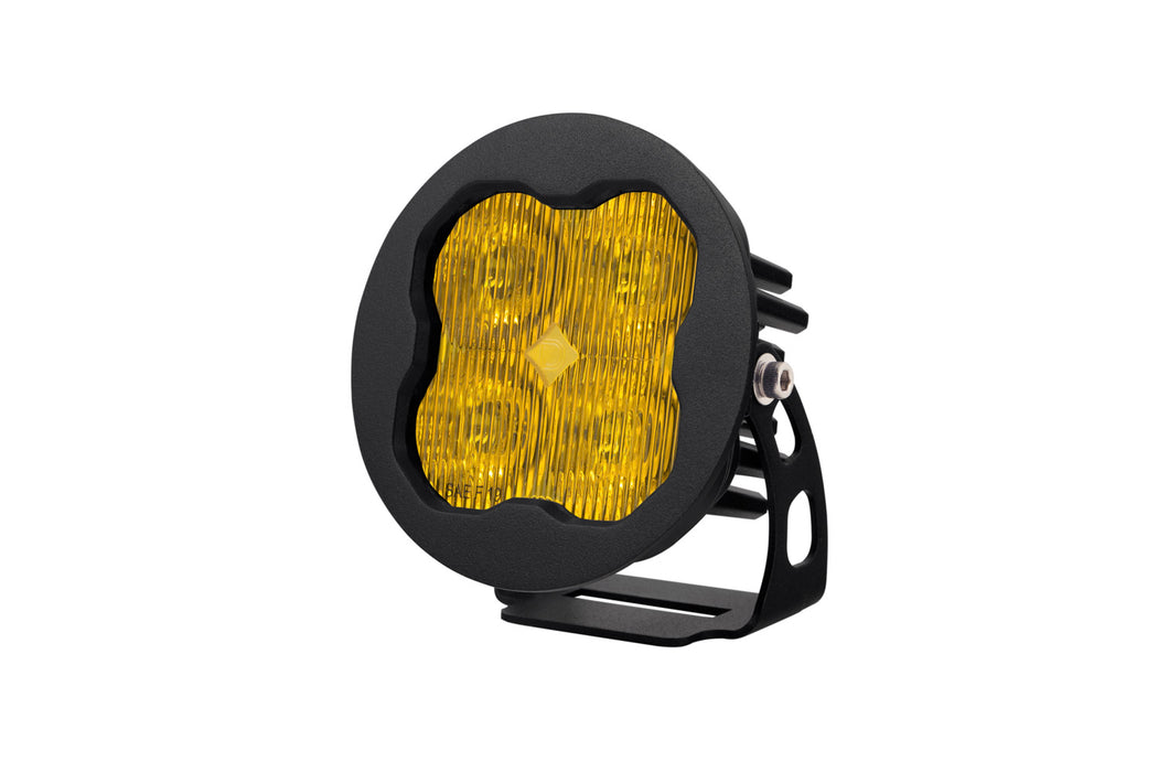 Diode Dynamics SS3 Round LED Pod w/ Backlight (Yellow; Single)