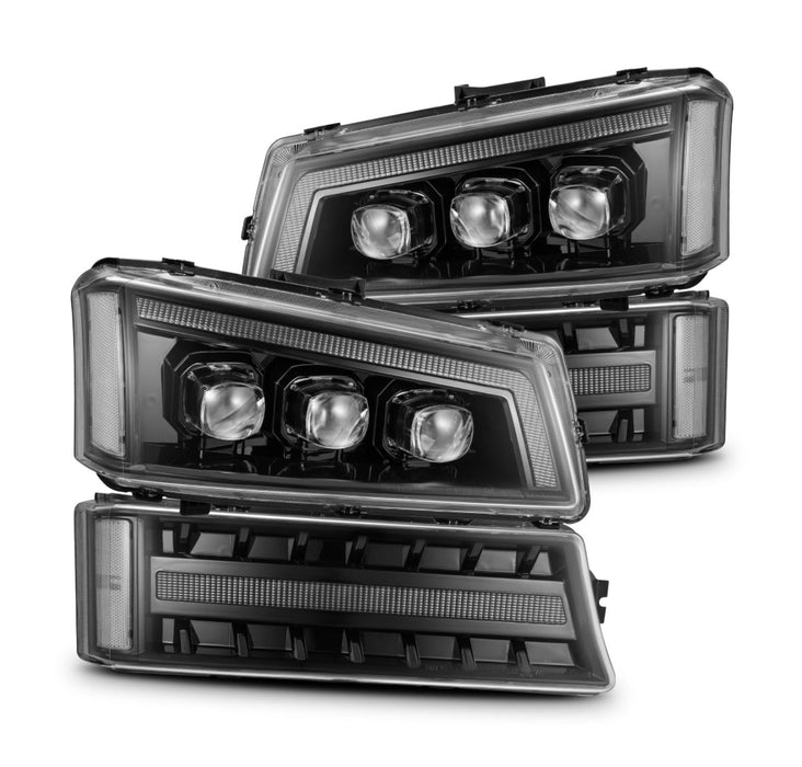 Chevrolet Silverado (03-07; Cateye): AlphaRex NOVA-Series Jewel LED Projector Headlights (CLEAR LENS SWAPPED)