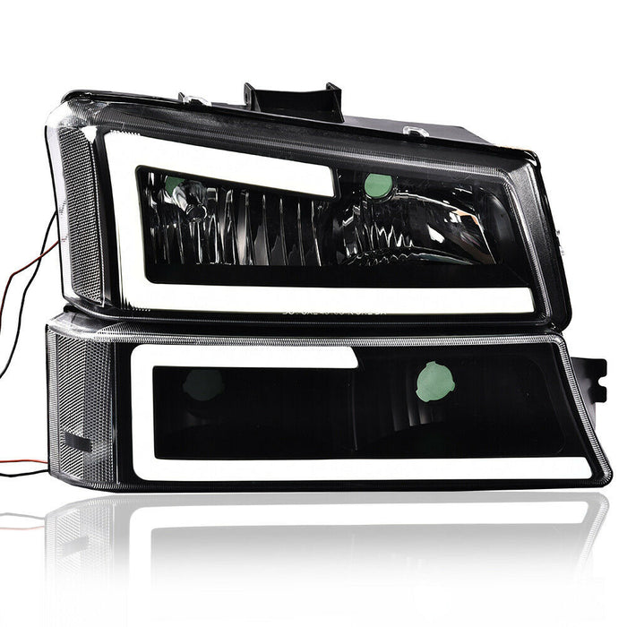 Chevrolet Silverado (03-07; Cateye): LED C-DRL Headlight Assemblies